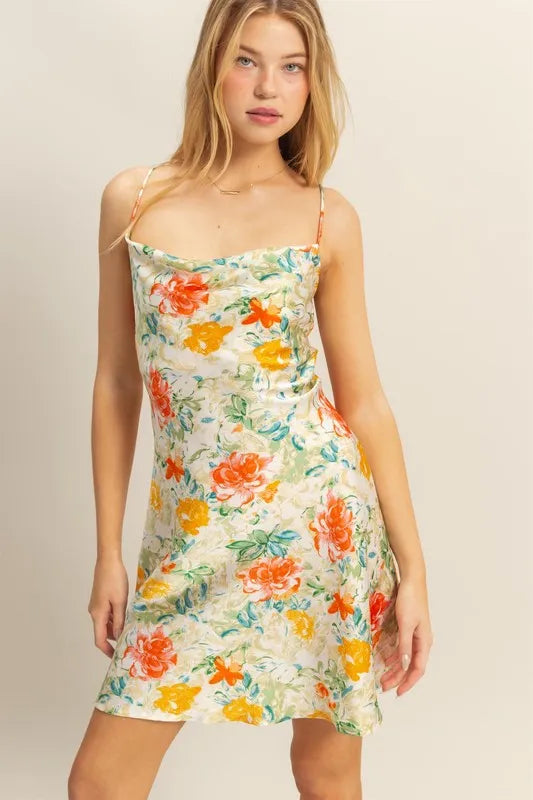 Gardenia Satin Mini Dress