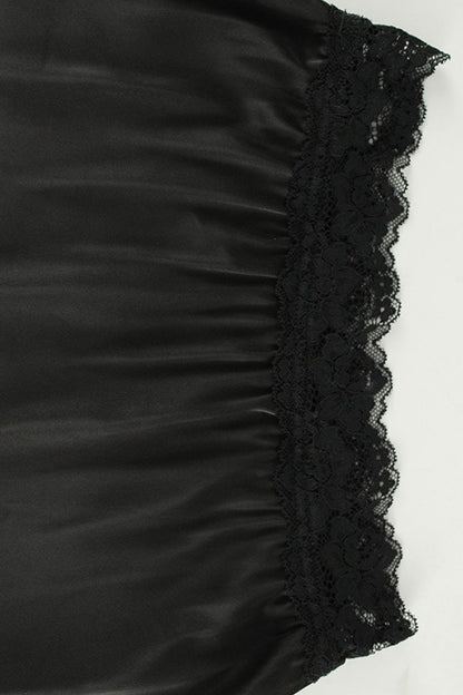 Lace Trim V Neck Cami Top Floor Length Skirt Set