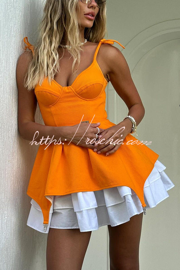 Sexy Suspender Sleeveless Lace-up Slim Fit Mini Dress