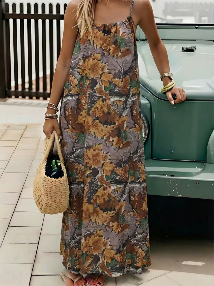 Vacation Halter-neck Backless Loose Long Dress