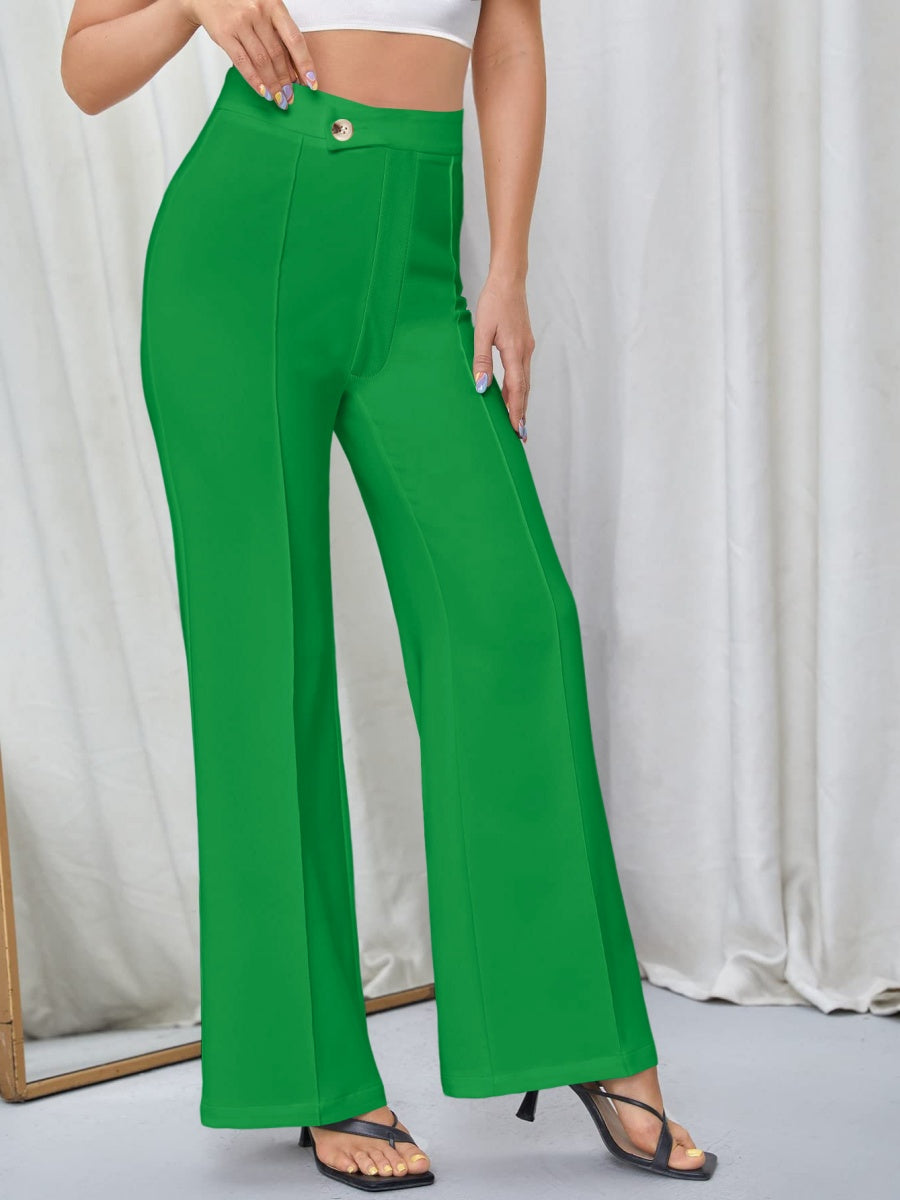 Mildly Spicy High Waist Buttons Wide-leg Pants Pants