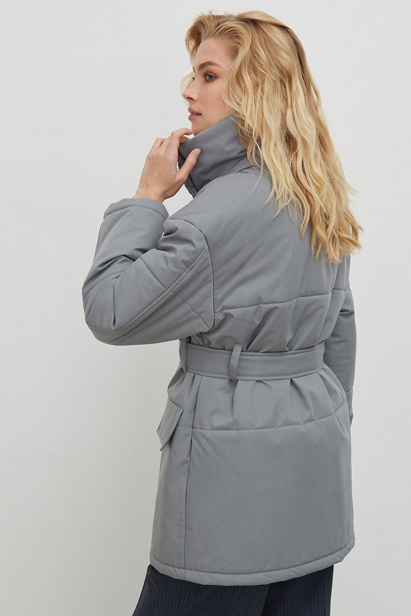 Asymmetrical Belted Cotton Coat