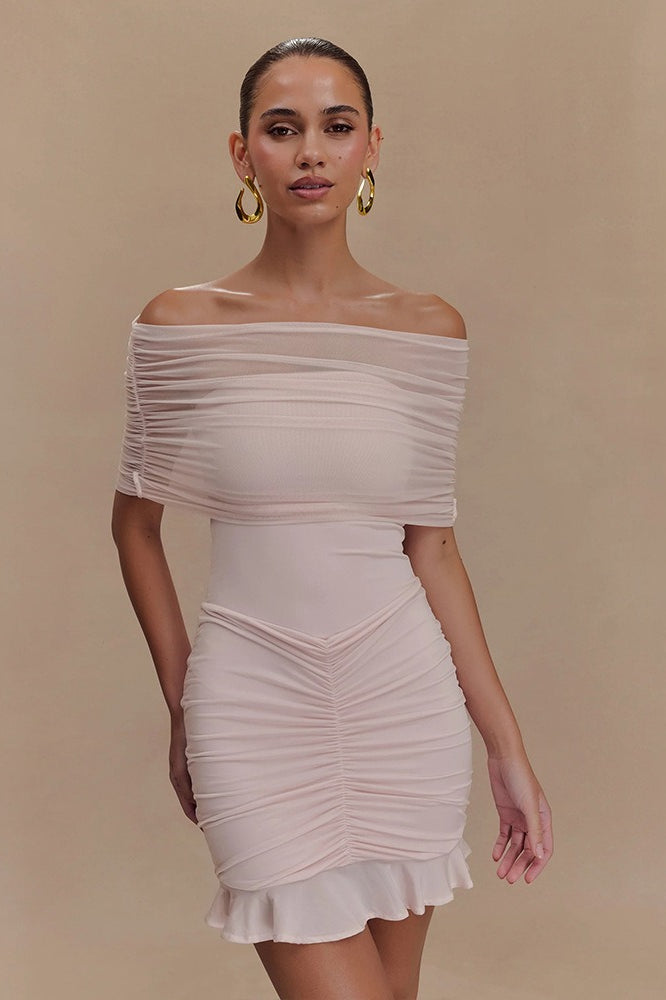 Strapless Ruched Bodycon Mini Dress