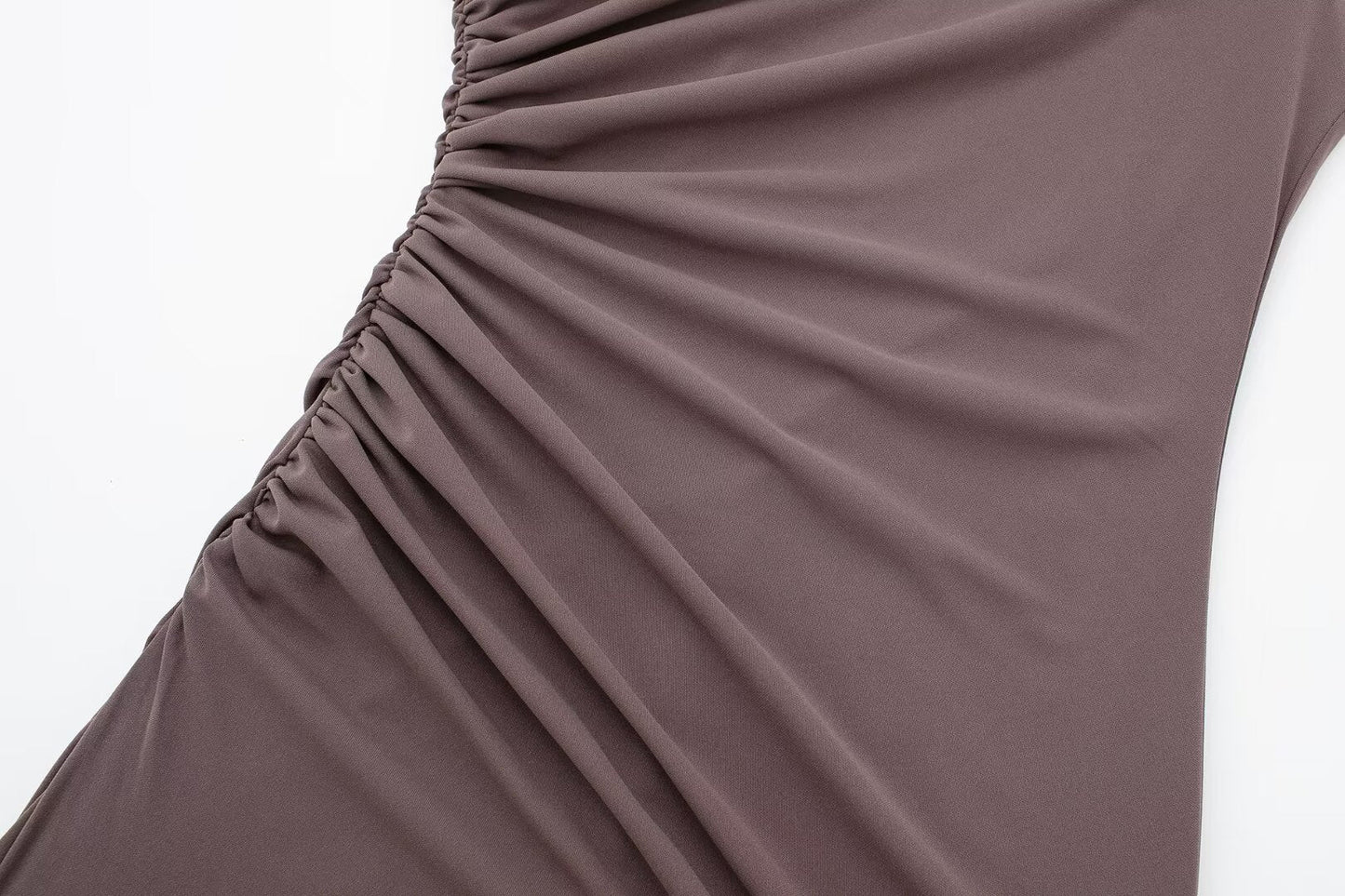 Women Clothing Stand Collar Sleeveless Straight Slim Pleated Decoration Midi Dress