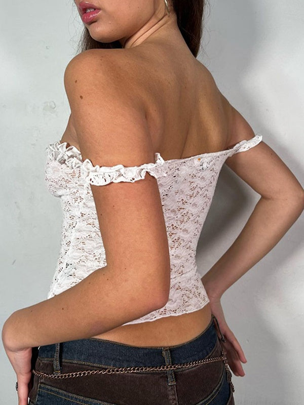 Lace Fungus Strap Tie Up Cami Top