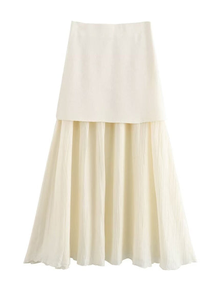 V-neck With Gold Buttons Vest Pleated Skirt 2-piece Sets