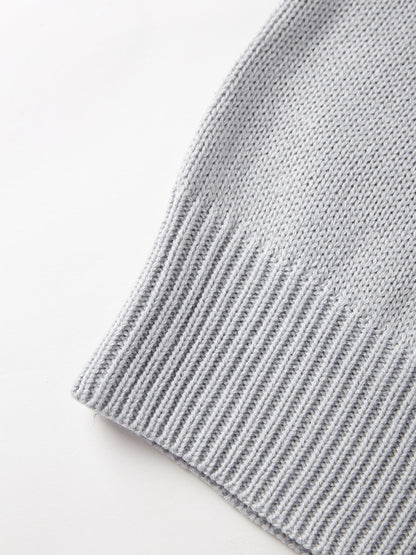 Solid High Neck Loose Sweater