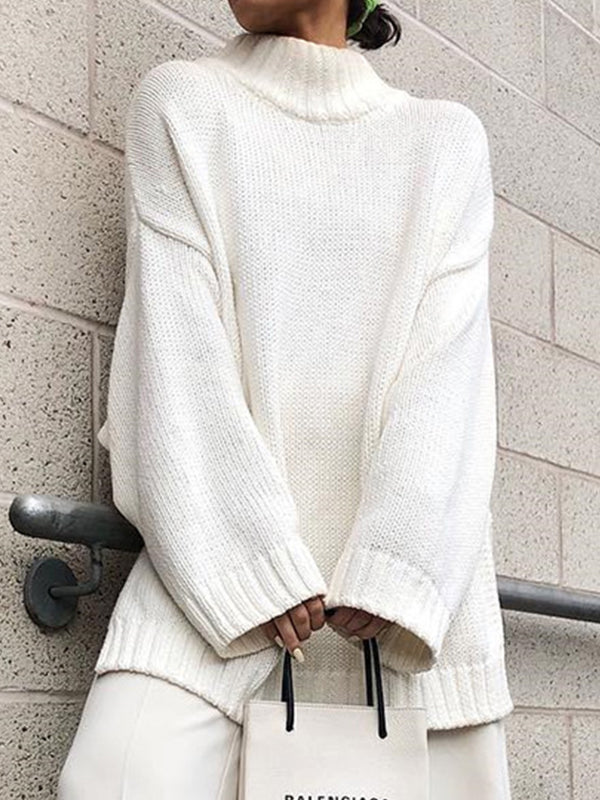 Solid Color Oversized Sweaters