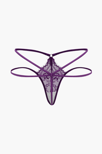 Cut Out Backless Sheer Lingerie Garter Set