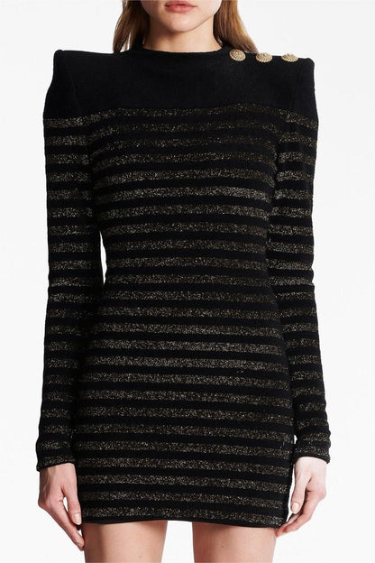 Jersey Stripe Long Sleeve Mini Dress