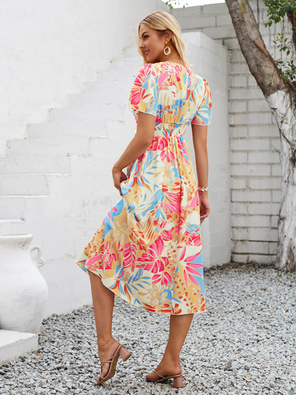 Gemma Floral Midi Dress - Pink