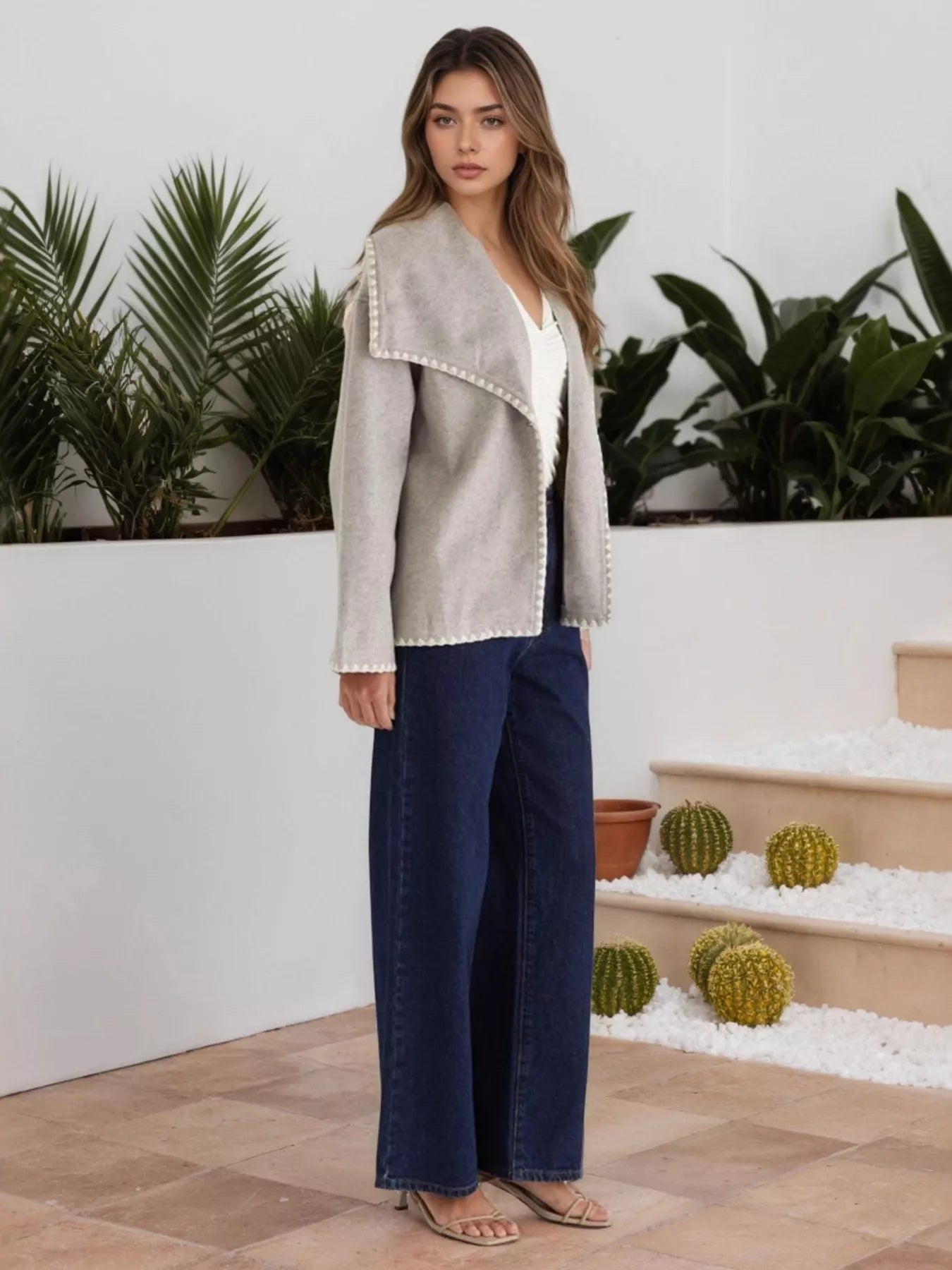 Grey Stitched Jacket