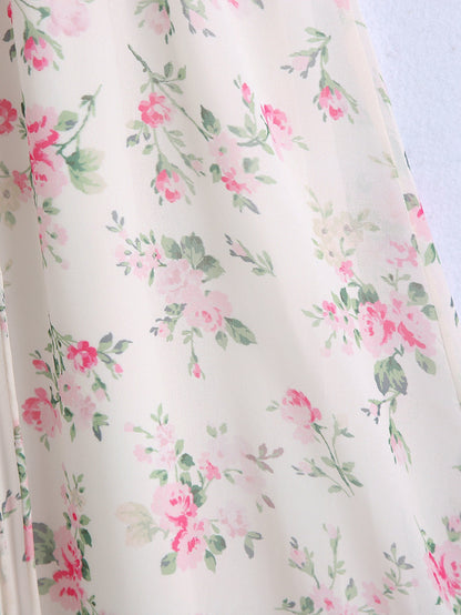 Early Spring Printed Backless Sexy V neck Strap Dress – Floral Print Open Back Sleeveless Mini Dress