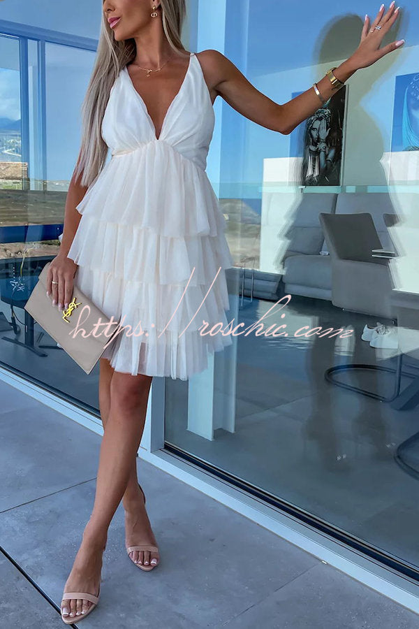 Forever My Love Tiered Tulle Mini Dress