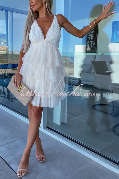 Forever My Love Tiered Tulle Mini Dress