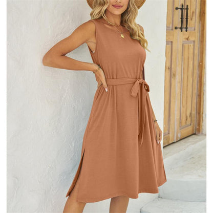 Summer Split Sleeveless Mini Dress in Multiple Colors