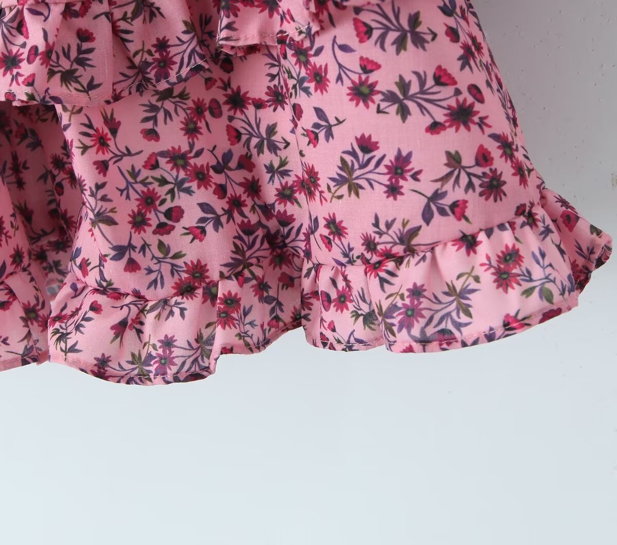 Early Spring Romantic Printed Sexy Backless V Neck Long Sleeve Princess Dress Short Dress – Floral Print Backless V Neck Mini Dress