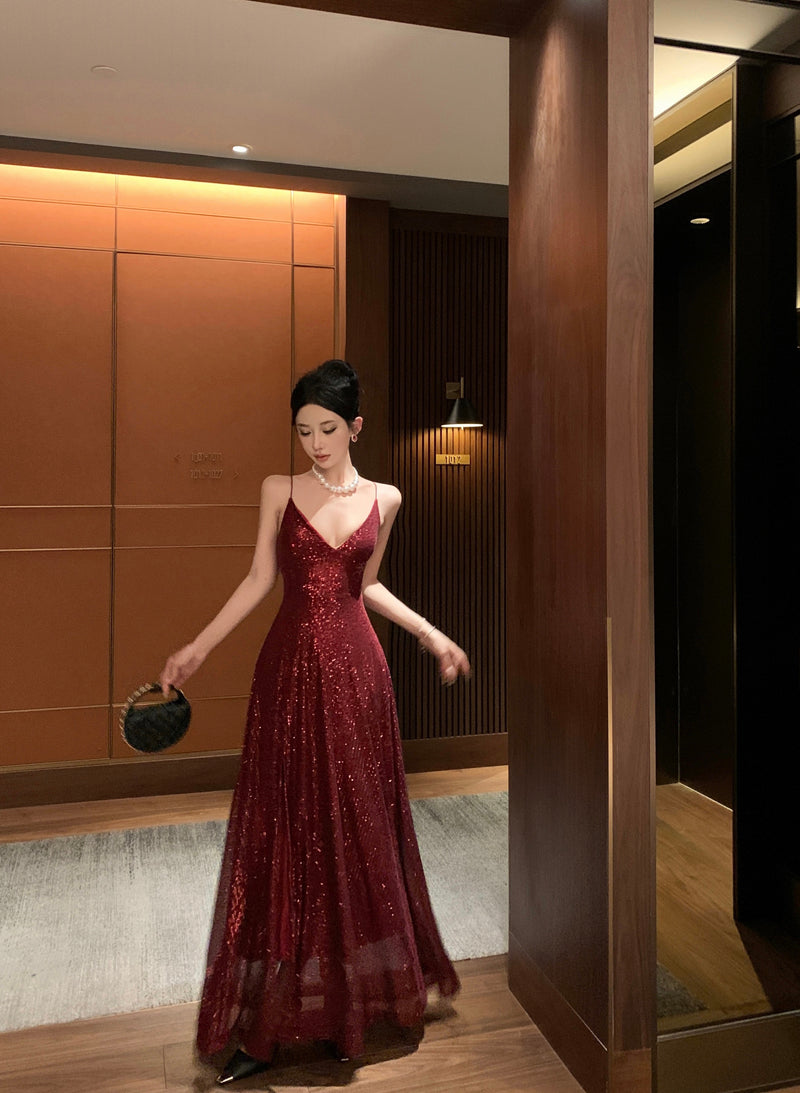 Sequin Red Maxi Dress – Stunning Birthday & Evening Gown