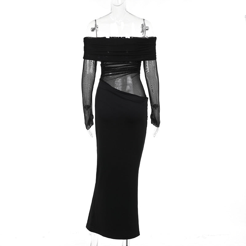 Alisha Off-Shoulder Dress - Black
