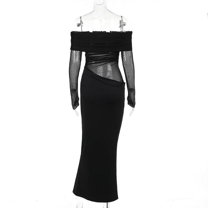 Alisha Off-Shoulder Dress - Black