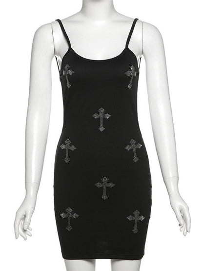 Cross Backless Camisoles Mini&Short Dresses