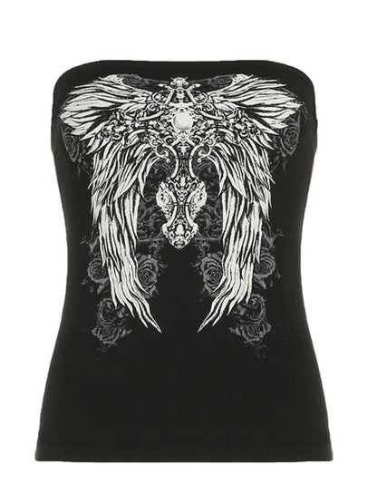 Wing Print Strapless