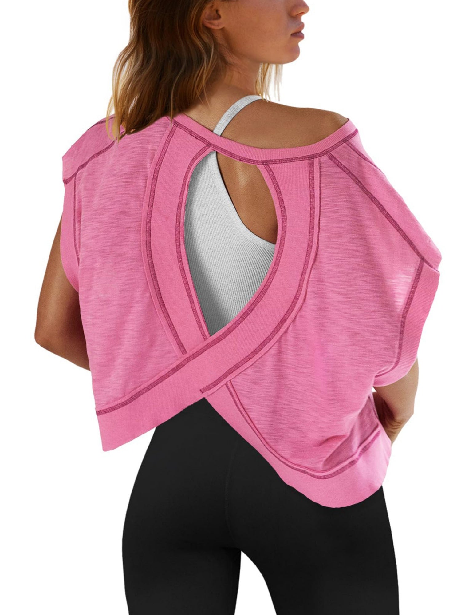 Backless Yoga Relaxed And Casual T-shirts