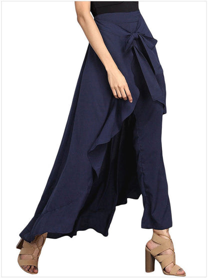Chiffon Pleated High-waisted Ruffle Straps Yoga Pants