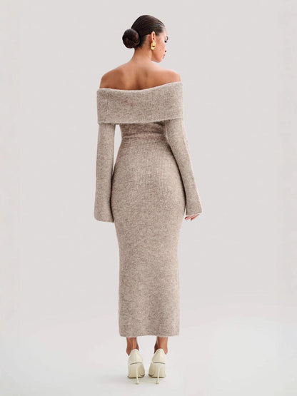 Cozy Off-Shoulder Knit Dress