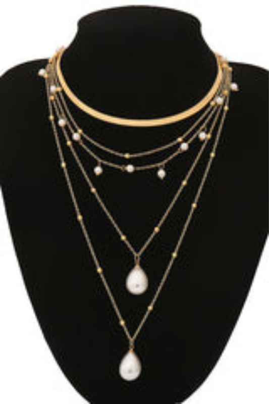 Vintage Chain Pearl Necklace