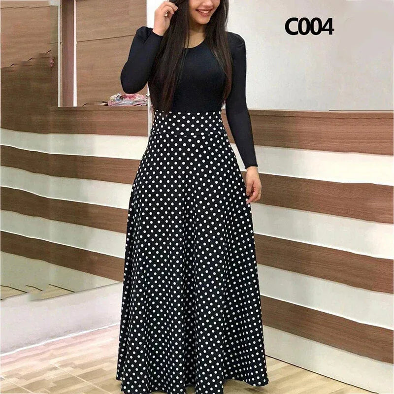 Boho Floral Long Sleeve Maxi Dress for Women