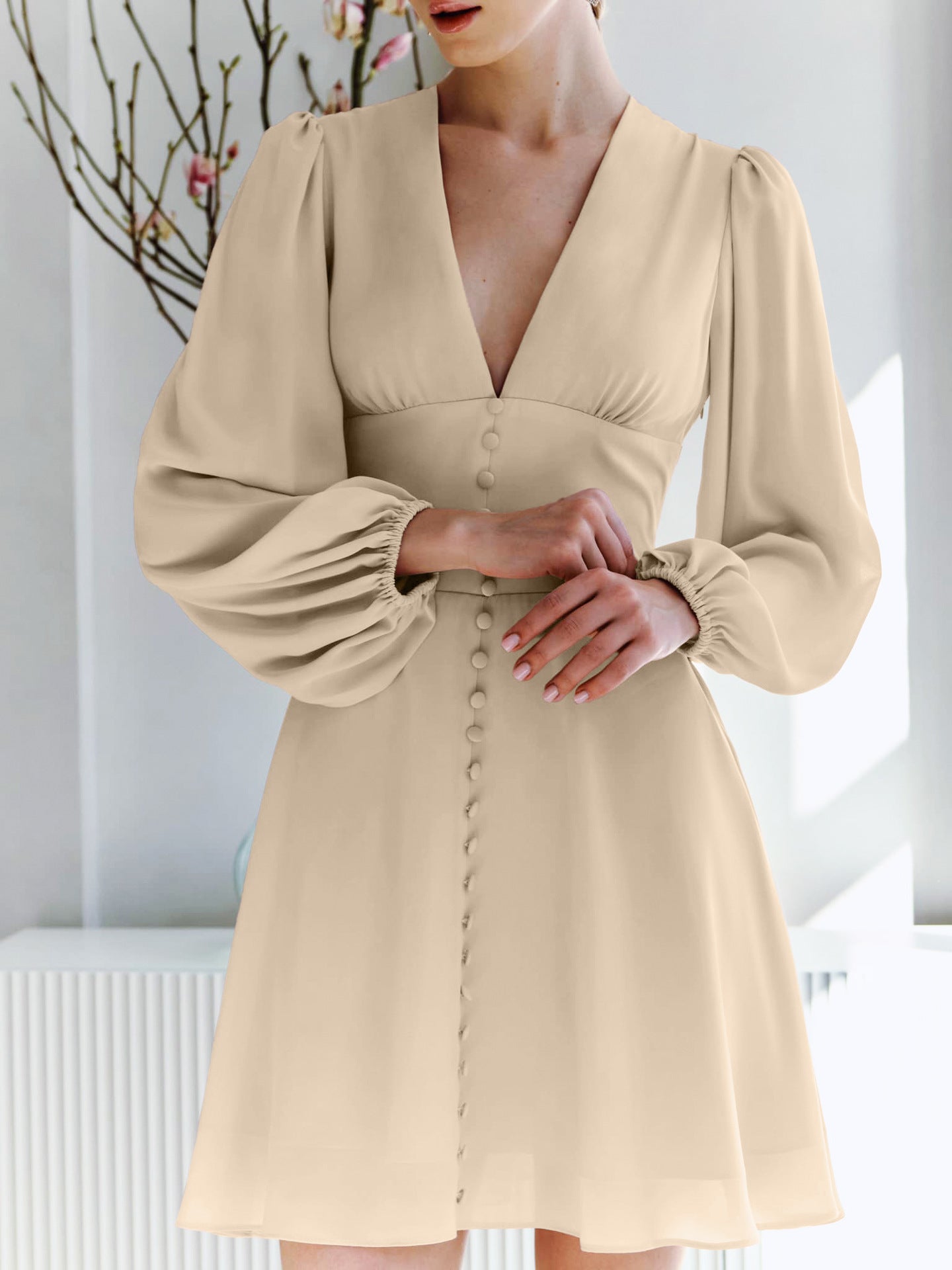Like a Lady Mini Dress - Khaki