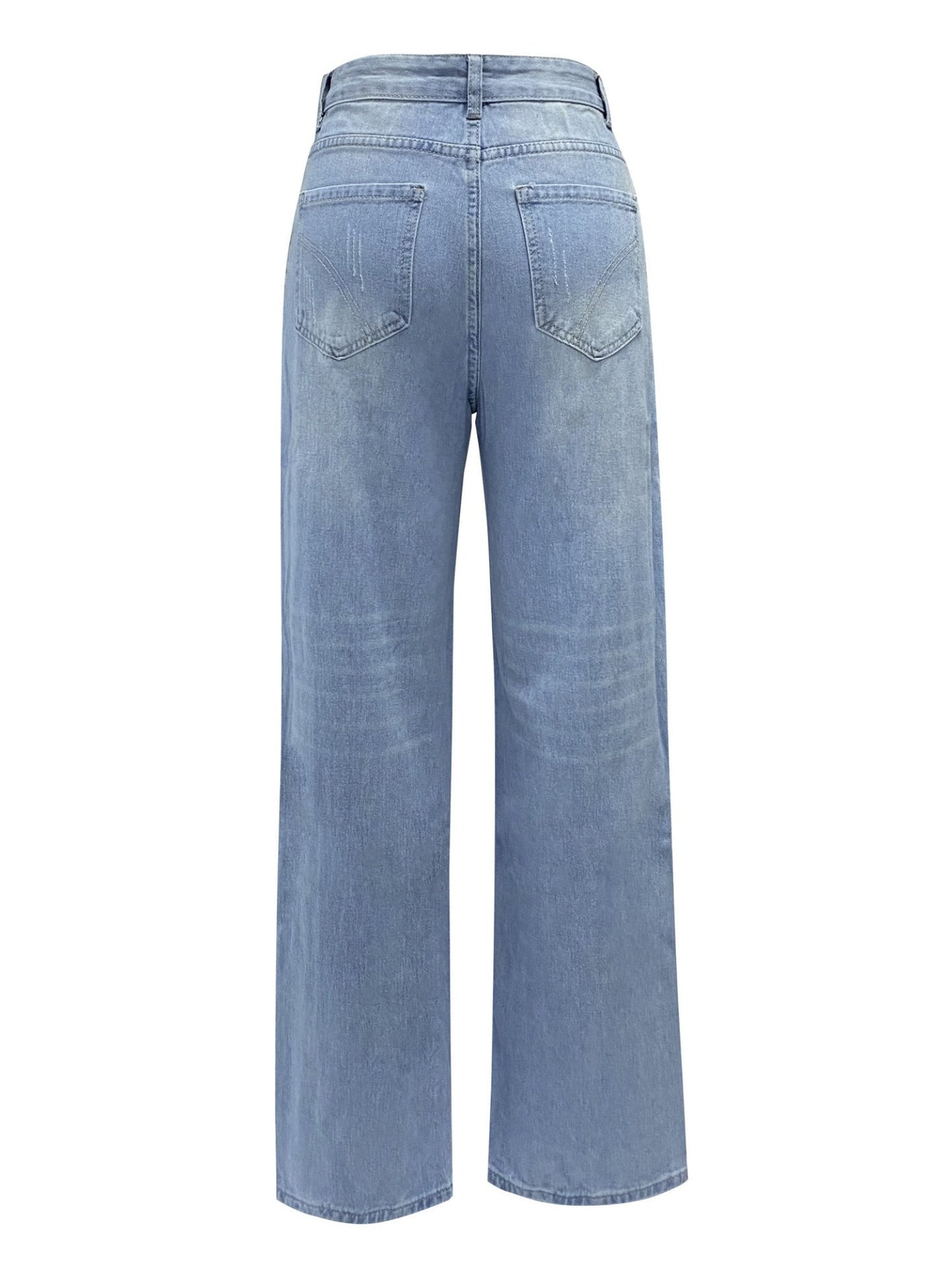 Hole Washed Loose-fit Jeans