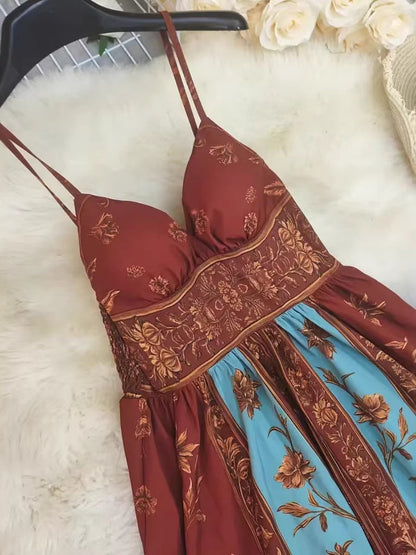 Hippie Camisoles Printed Elegant Maxi Dresses