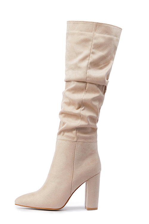 Margovil Pointed Toe Chunky Block High Boots