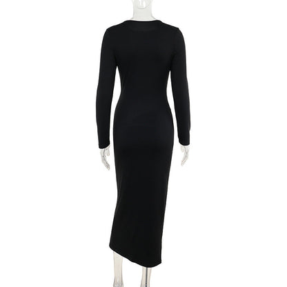 Nightfall Charm Dress-Black