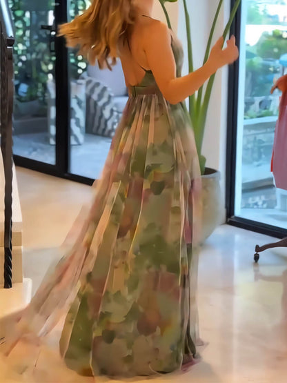 WhisperGlam Chiffon Maxi Dress