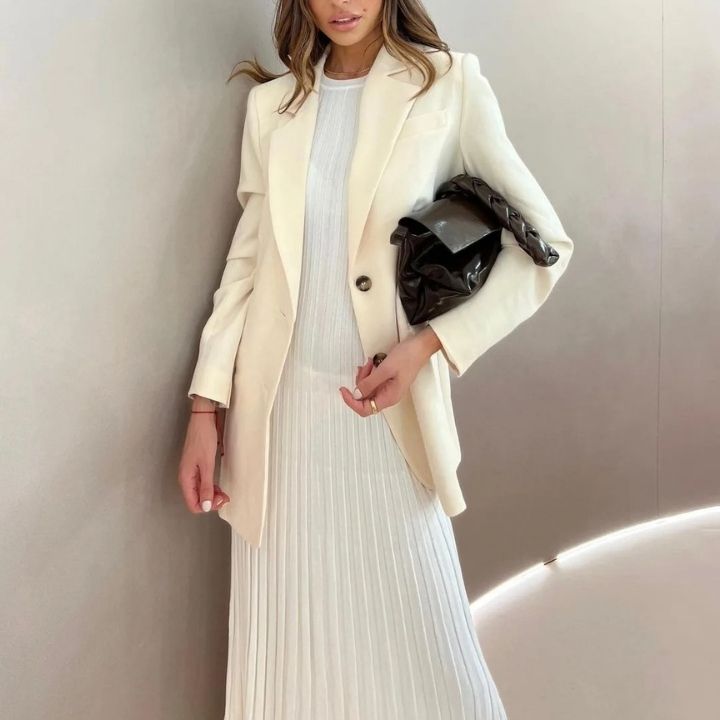 Rib Knit Bodice Accordion Pleated Skirt Sleeveless Maxi Dress