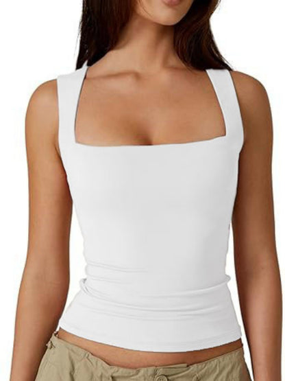 Square Collar Slim-fit Tank Top