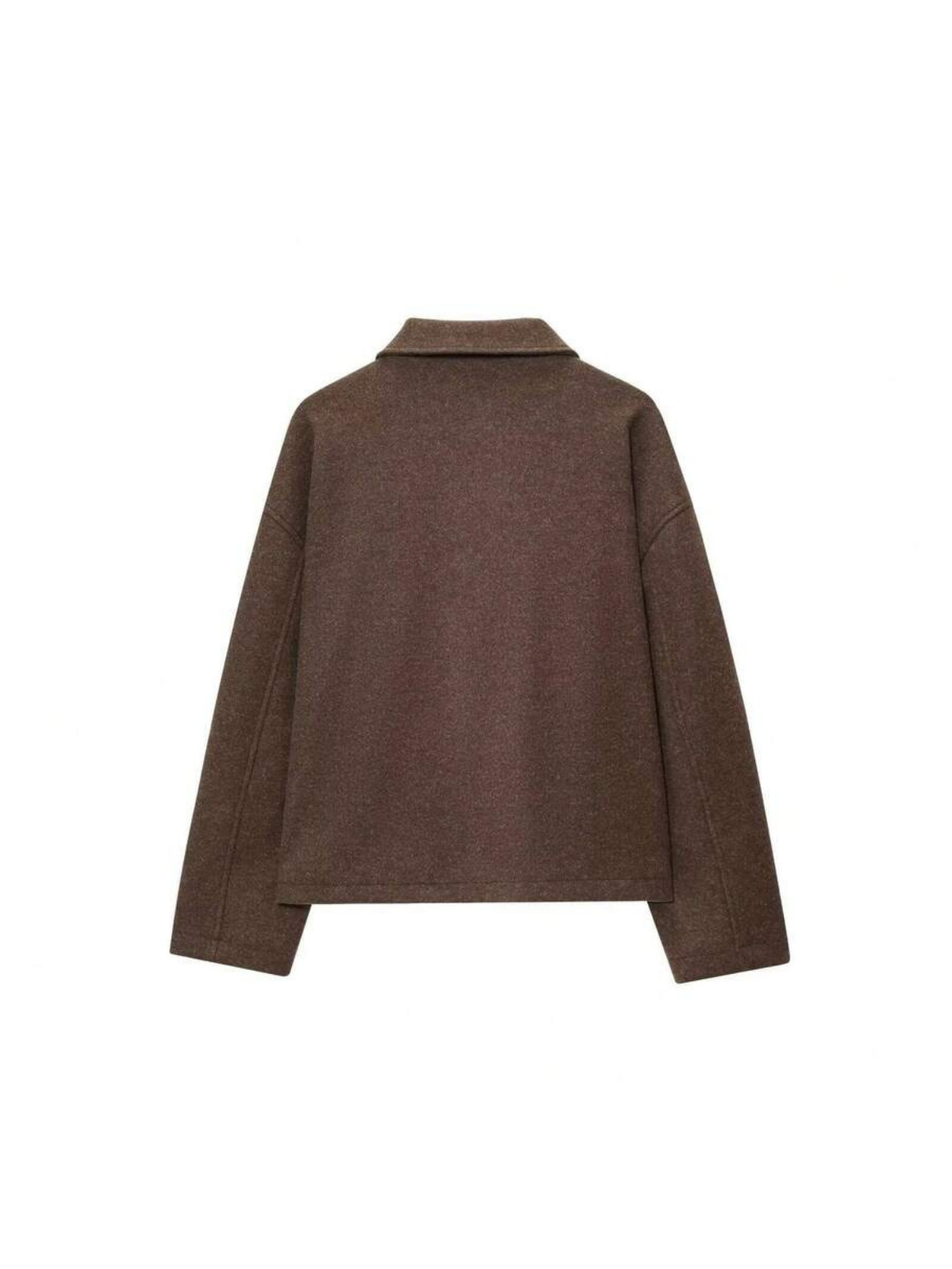 Autumn Minimalist Wool Blend Zip Lapel Jacket