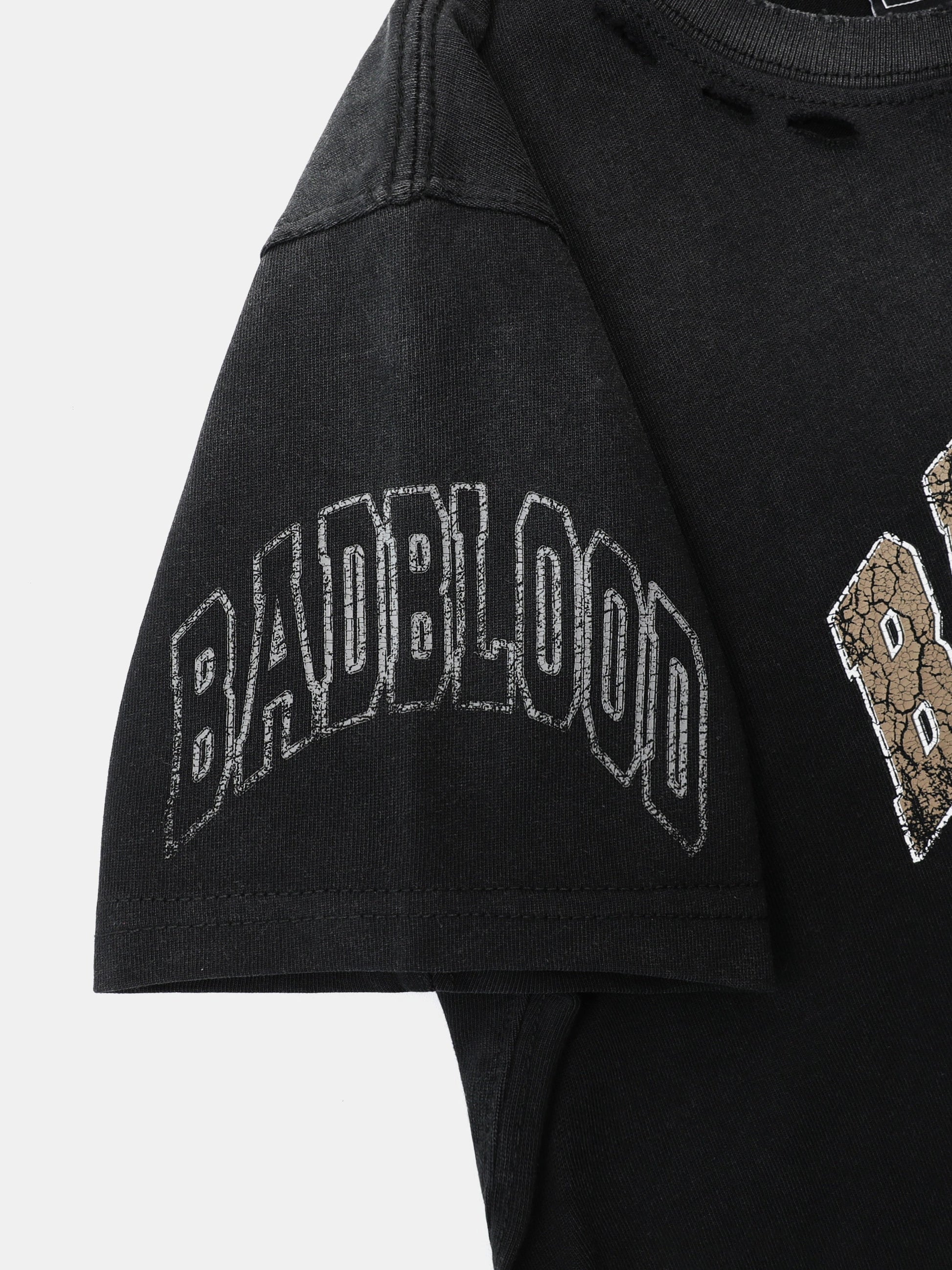 BADBLOOD Work Shop Printed Distressed T-shirts