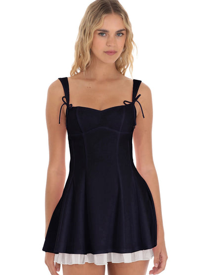 Splicing Straps And Suspenders Waist Shaping Mini&Short Dresses