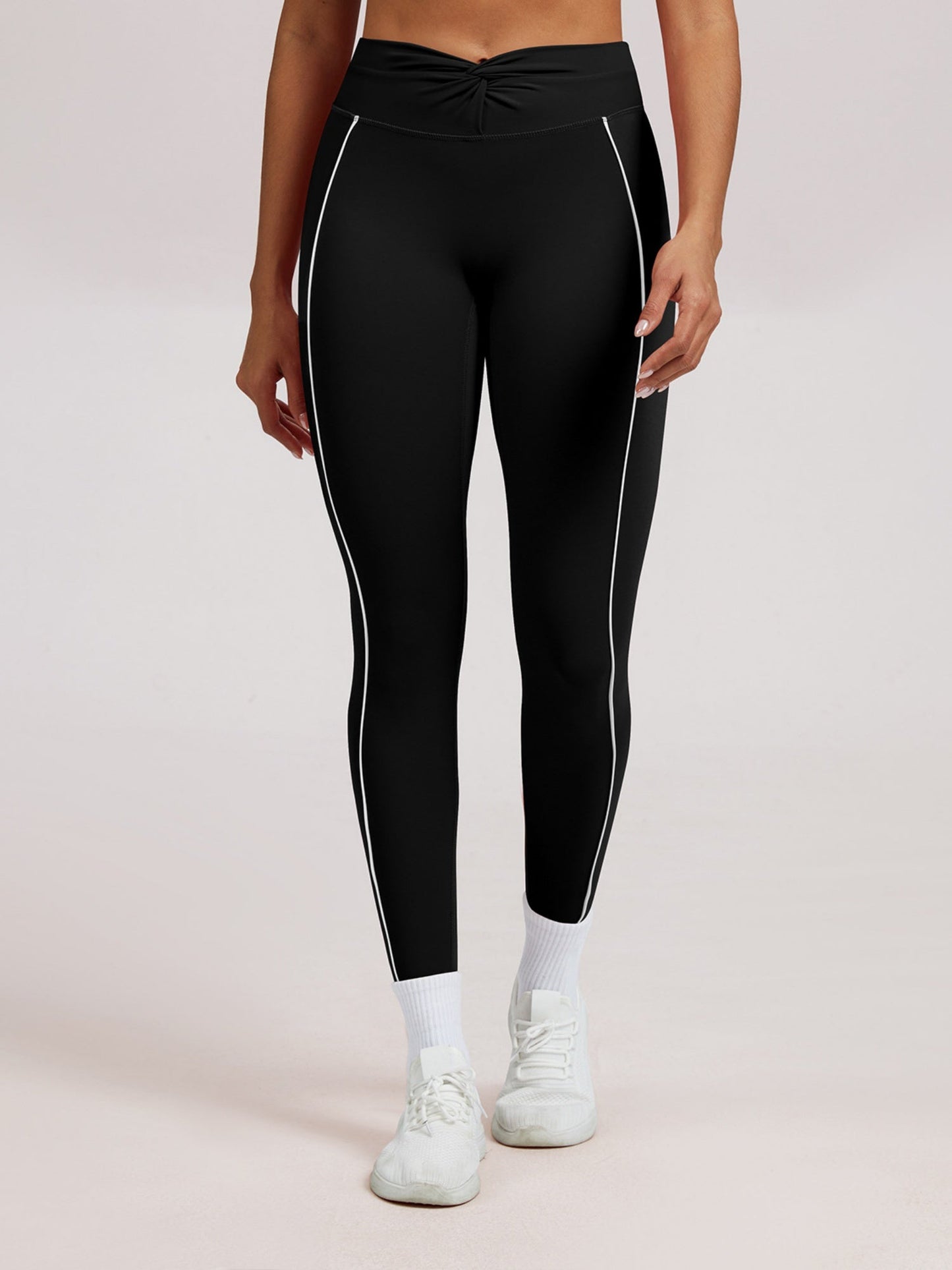 Color-blocked Twisted High-waisted Yoga Fitness Exercise Pants