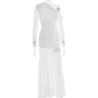Soprano One-Shoulder Dress - White