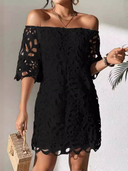 Lace Cutout Off-shoulder Mini&Short Dresses