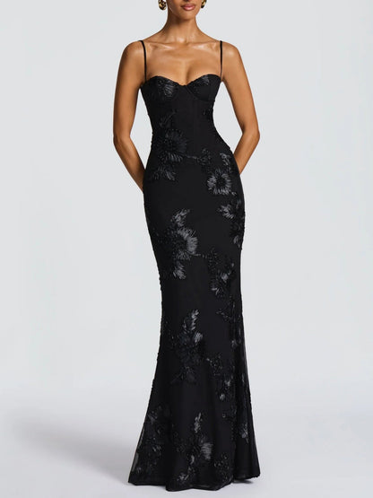 Printed Camisoles Waist-cinching And Hip-hugging Maxi Dresses