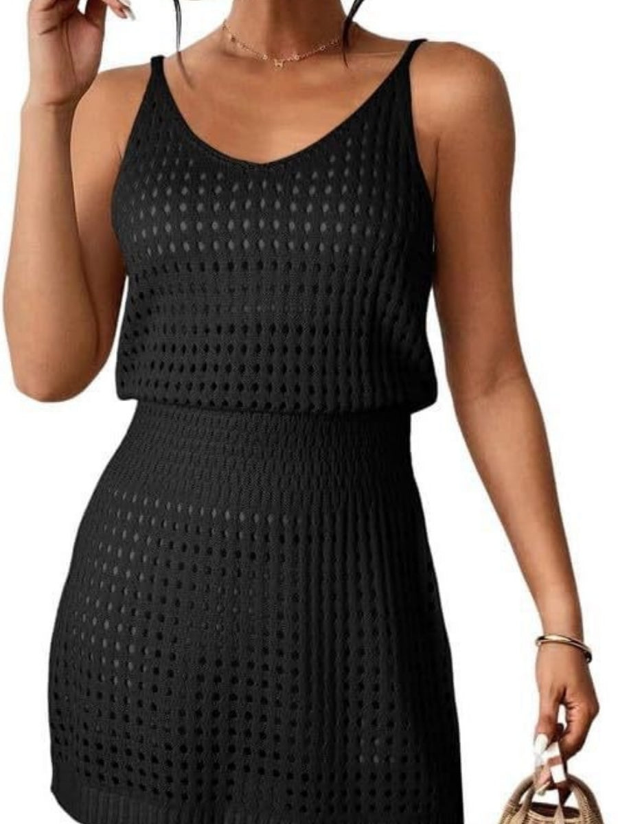 Hollow Waist Suspender Skirt Cover Ups