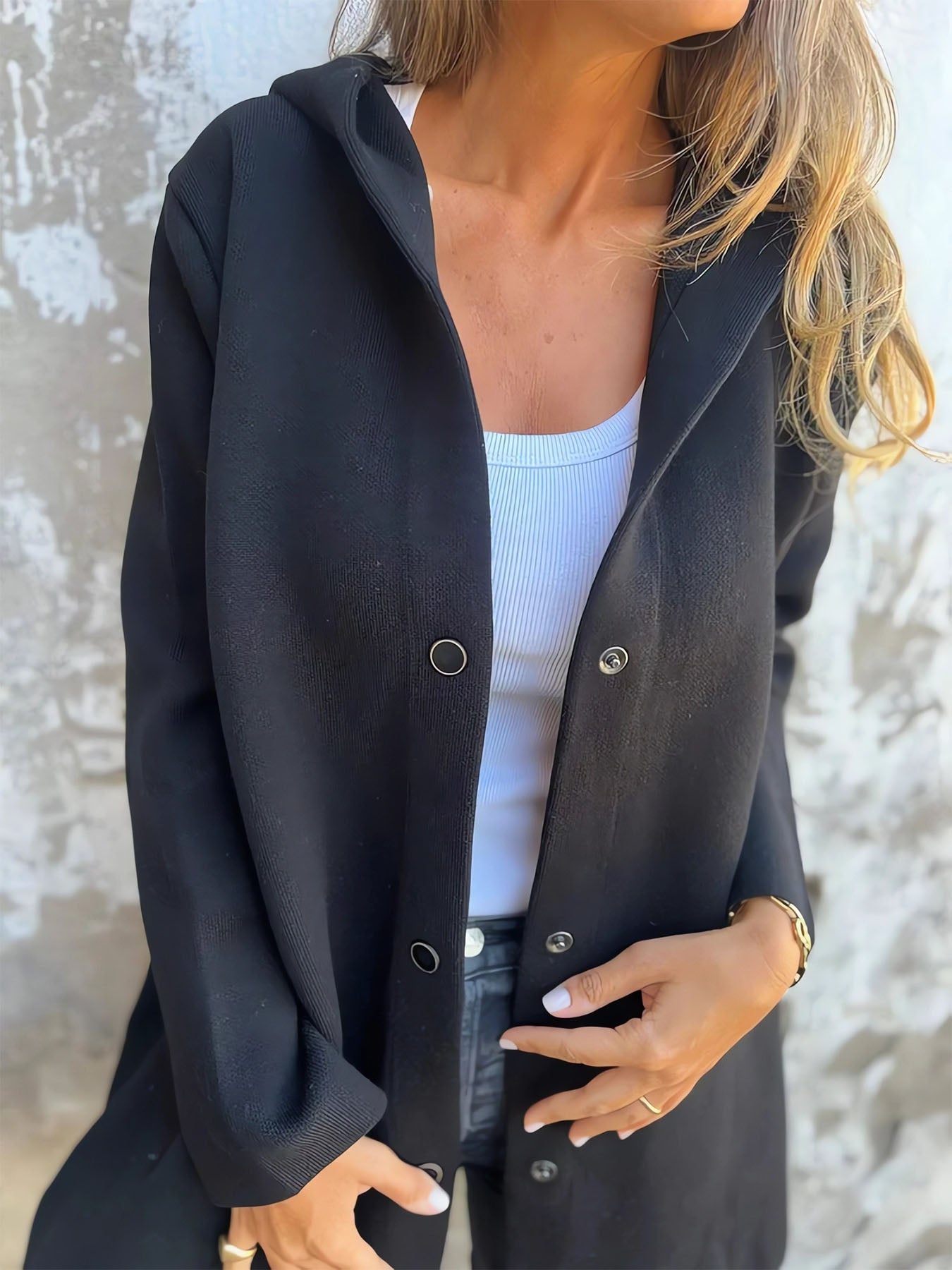 Solid Color Single Breasted Coat