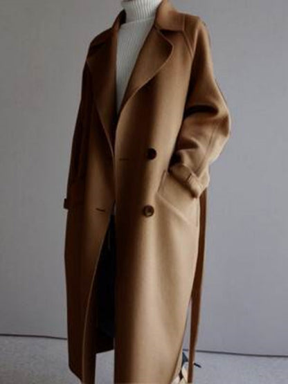 Mid-length Woolen Cloth Double-breasted Woolen Cloth Coats