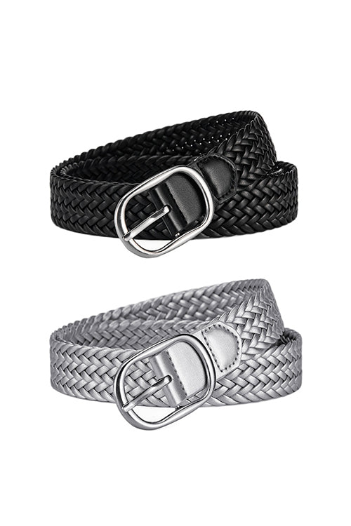 Margovil Faux Leather Metal Buckle Adjustable Braided Belt